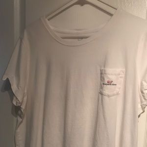 White Vineyard vines tee.
